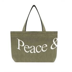 NEW MUSEUM OF PEACE & QUIET men's wordmark tote bag in olive